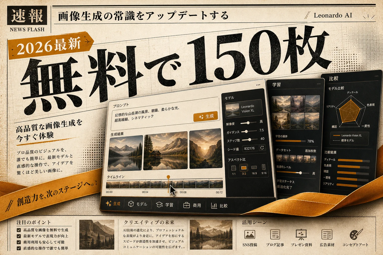 Leonardo AIの料金と使い方 — 無料枠150枚で何ができるか (2026年版)