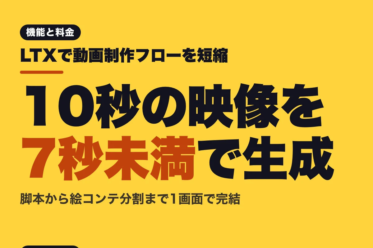 LTXで動画制作フローを短縮する5つの機能と料金プランの商用ライセンス