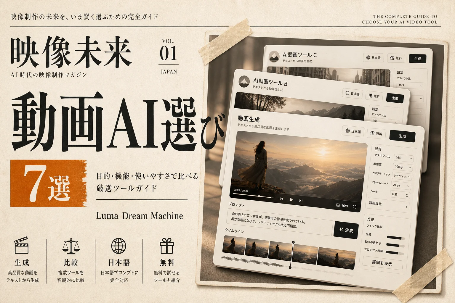 Luma Dream Machineの代替7選と選び方 無料・日本語・OSSまで (2026年版)