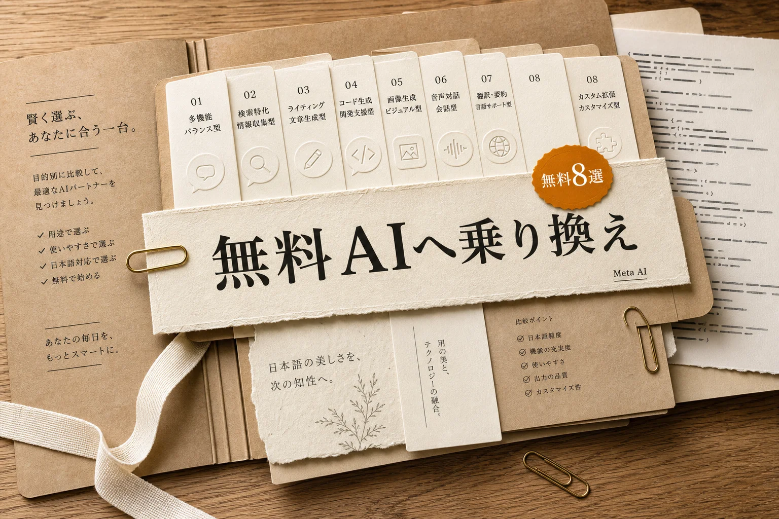 Meta AI 代替になる無料AIチャット8選、日本語とオープンソースで選ぶ (2026年版)