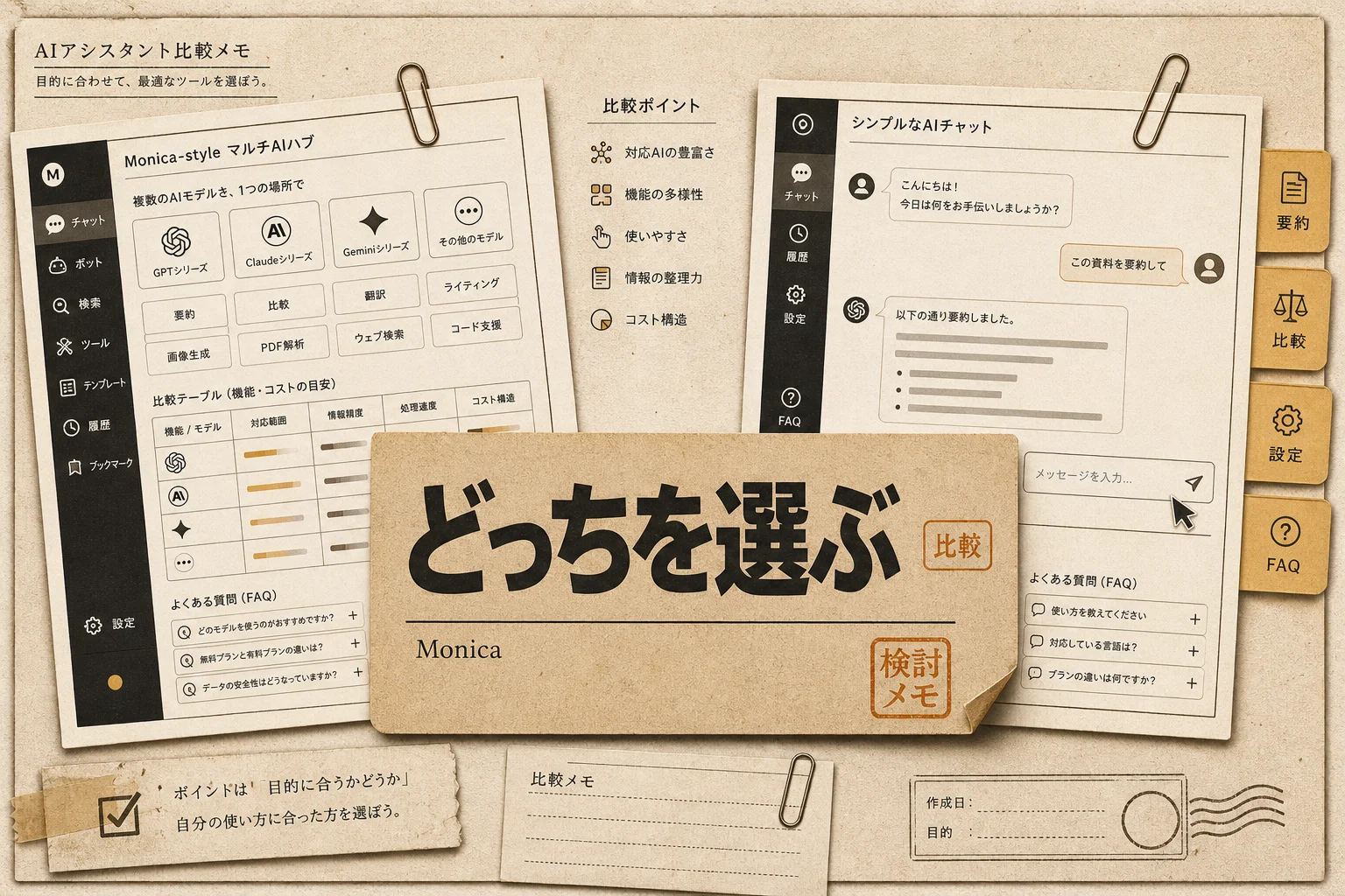 MonicaとChatGPTを比較｜性能とコストで選ぶ最適解(2026年版)