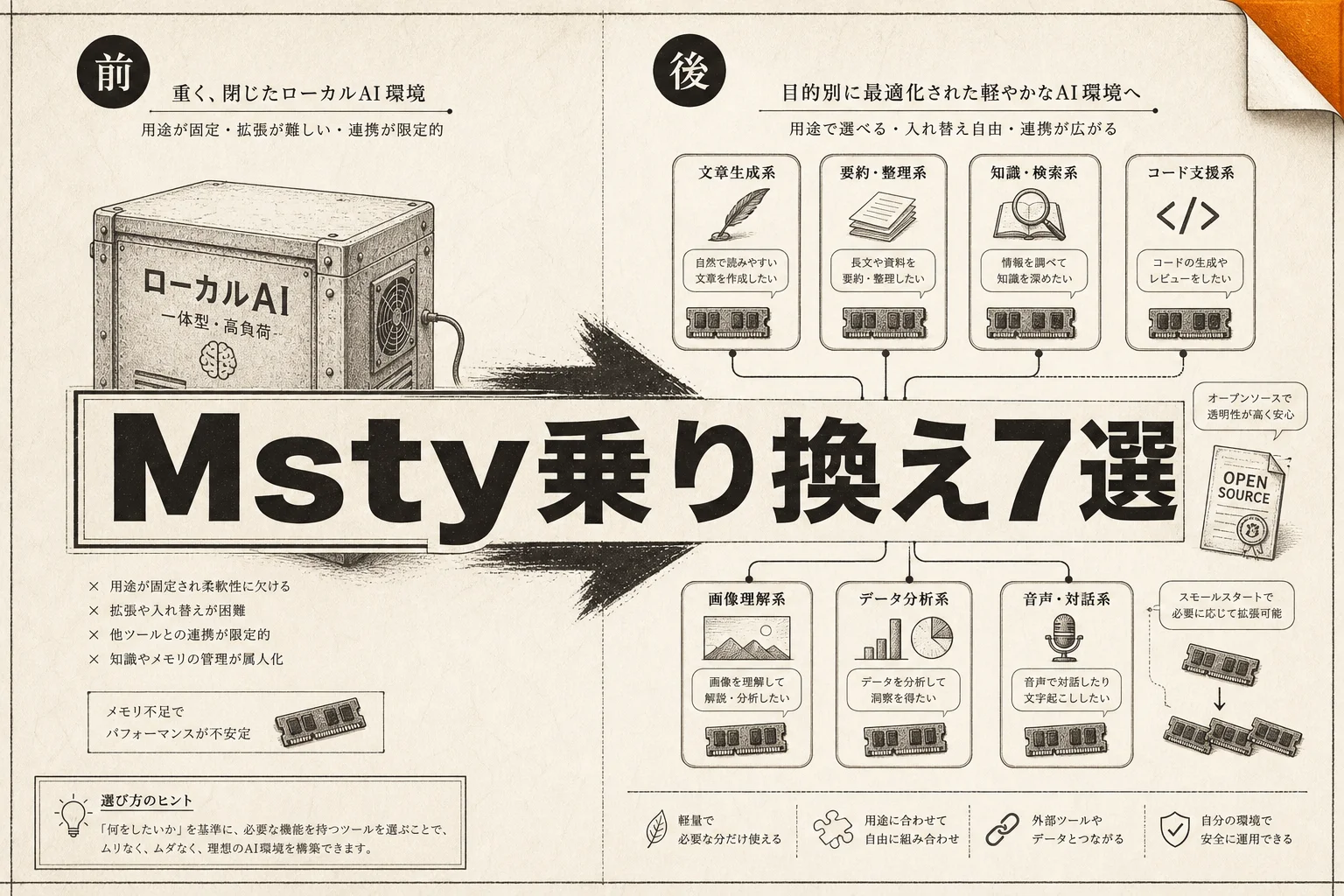 Msty 代替として使えるローカルAIアプリ7選 無料・日本語で選ぶ (2026年版)