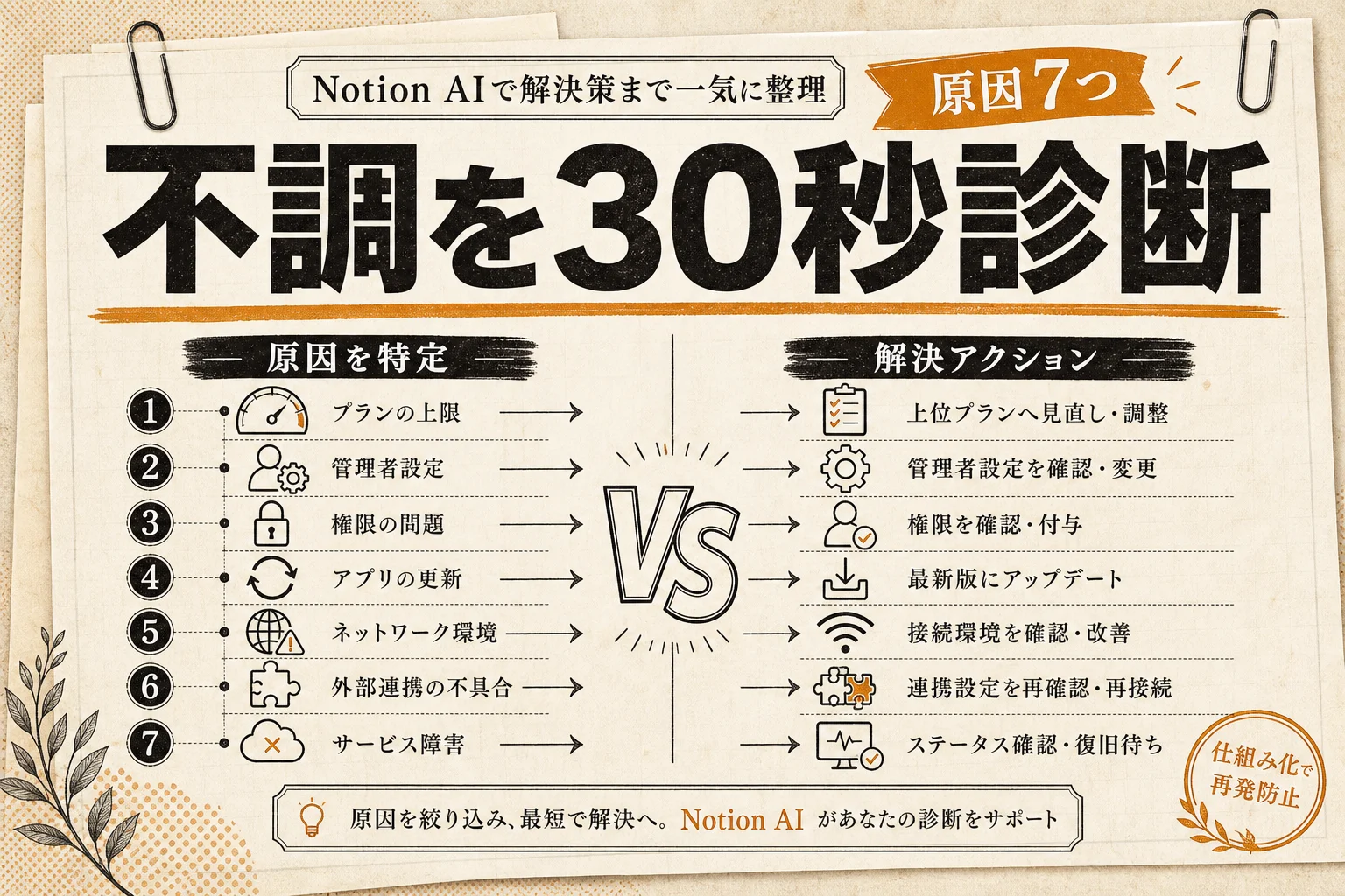 Notion AIが動かない原因7つと対処法チェックリスト (2026年版)