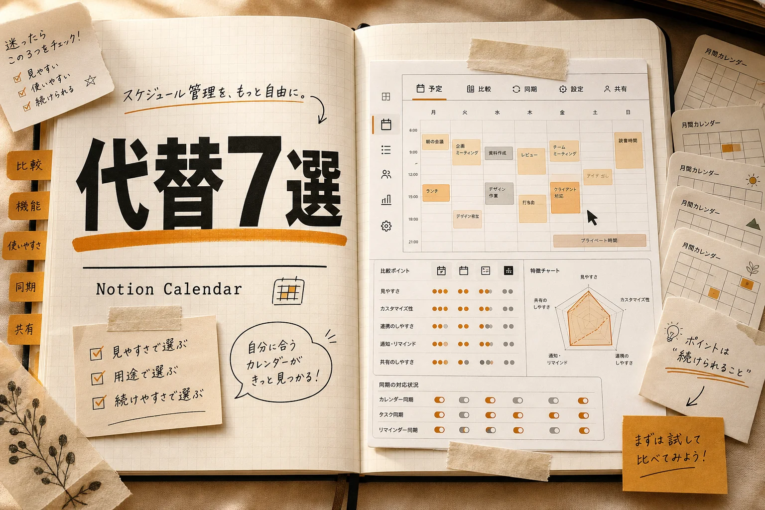 Notion Calendar 代替7選 無料・日本語・オープンソースで選ぶ (2026年版)