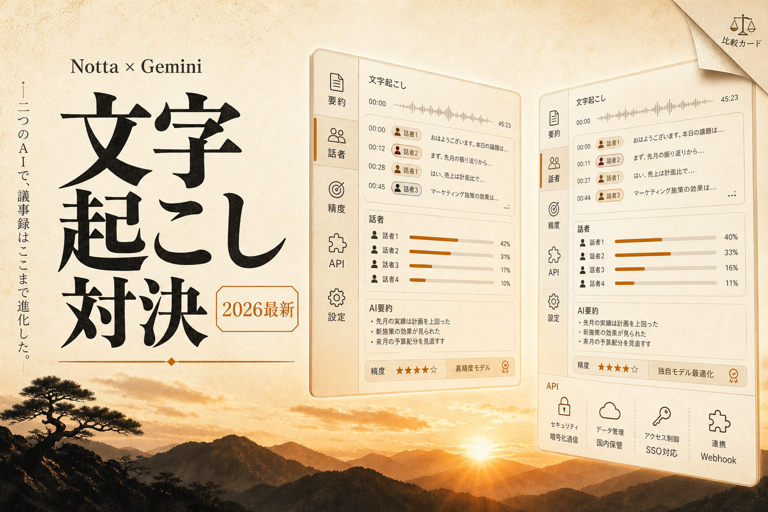 Nottaとgeminiを比較｜文字起こしの性能とコストで選ぶ正解 (2026年版)