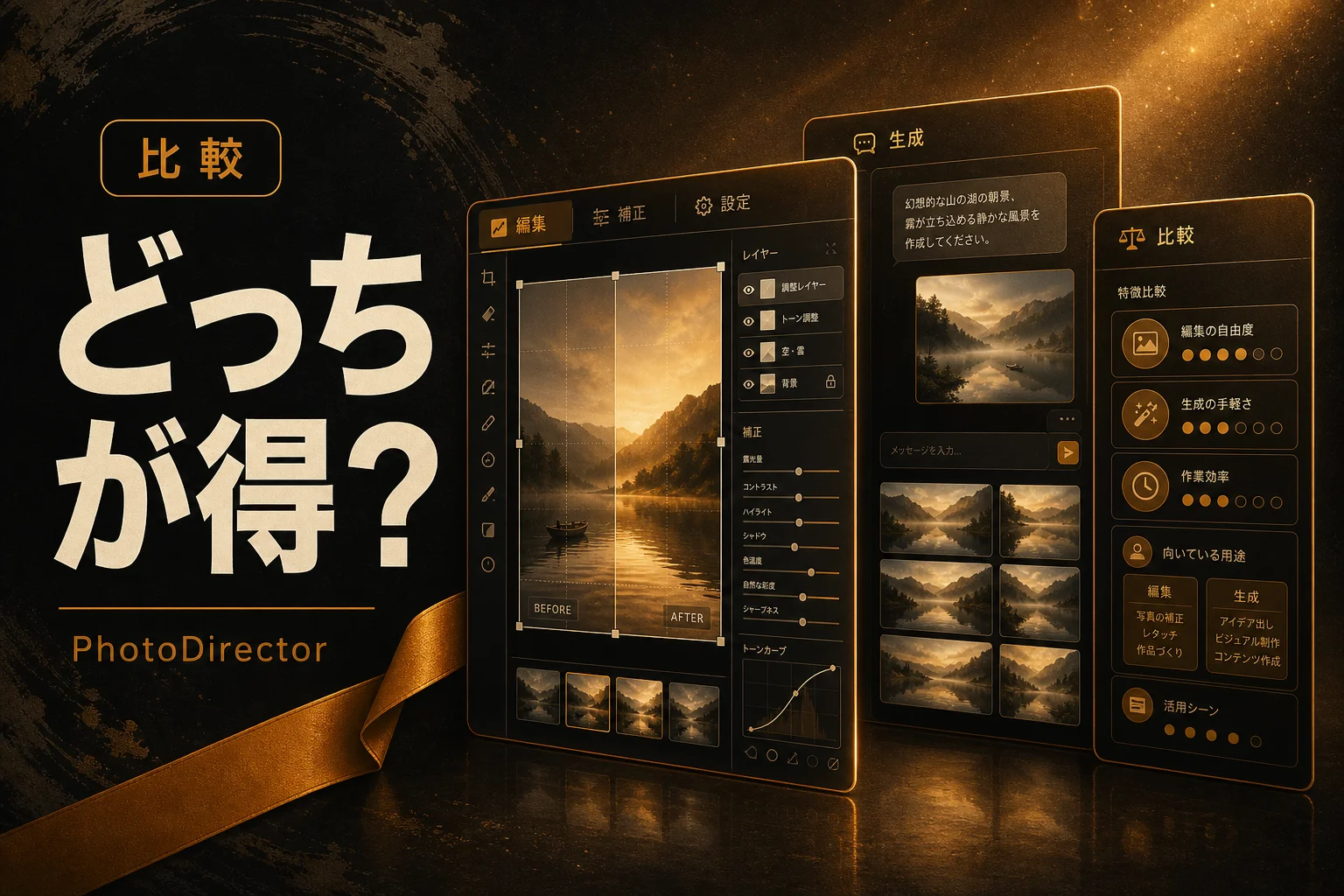 PhotoDirectorとChatGPTを比較｜画像編集はどっちが得？2026年版
