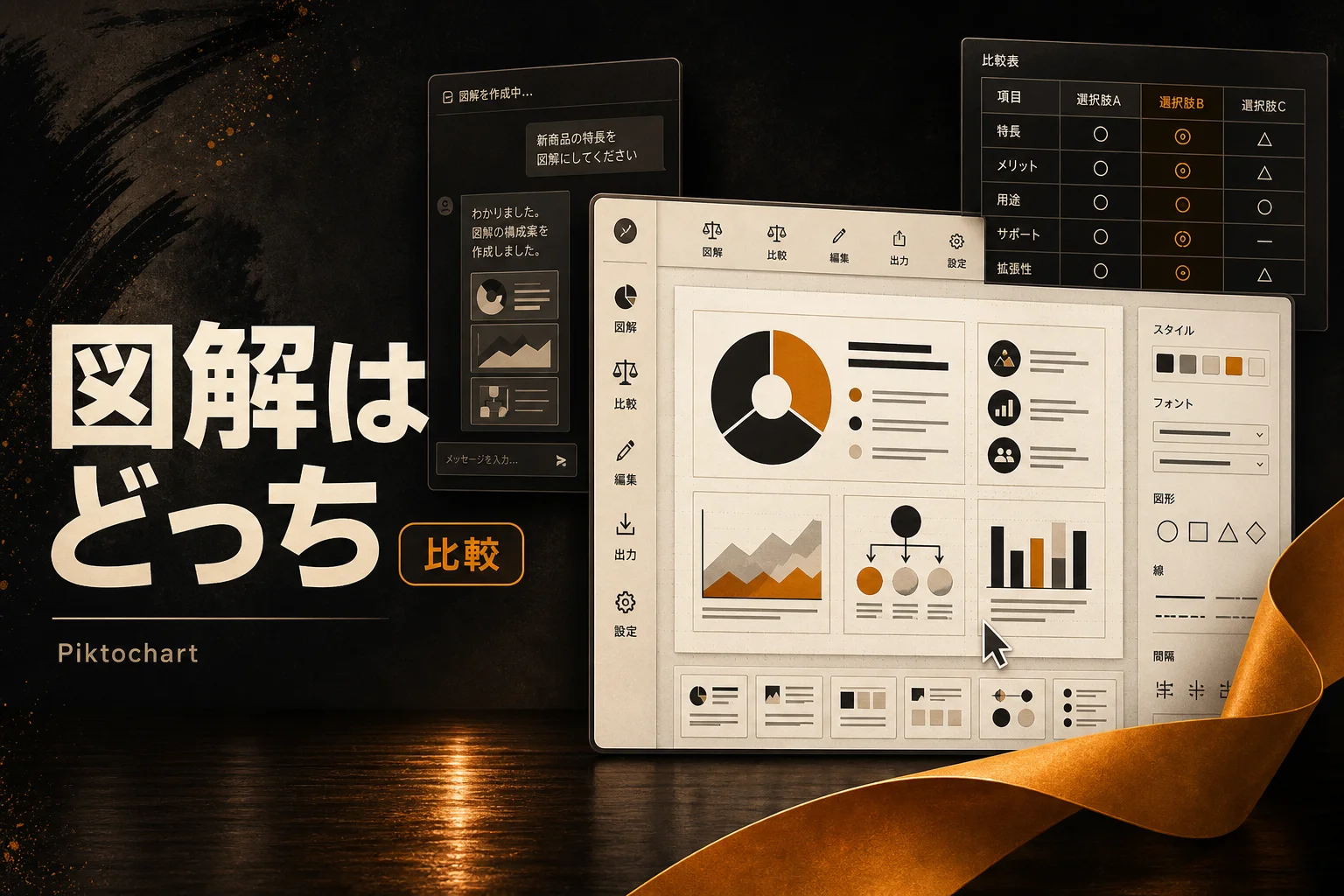 PiktochartとChatGPT比較｜図解作成が速いのはどっち？料金と性能で選ぶ2026年版
