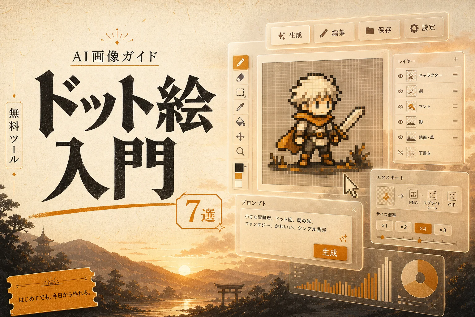 ドット絵AIの作り方と無料ツール7選 (2026年版)