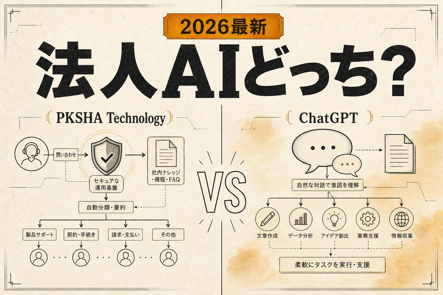 PKSHA TechnologyとChatGPTの違いを性能・コストで比較 (2026年版)