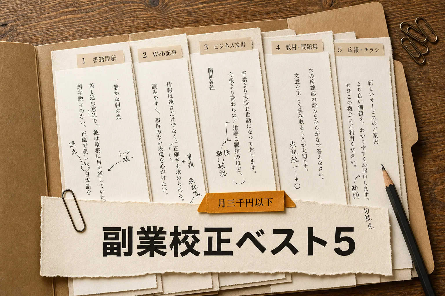 副業会社員の校正AIベスト5｜月3,000円以下で始める添削術 (2026年版)
