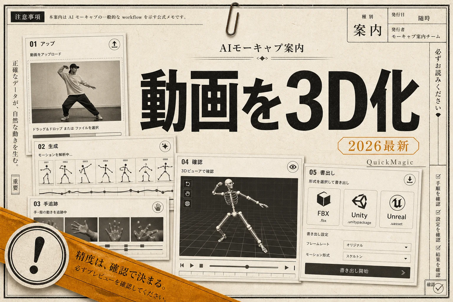 QuickMagicとは？動画1本で3Dモーションを作るAIモーキャプの使い方 (2026年版)