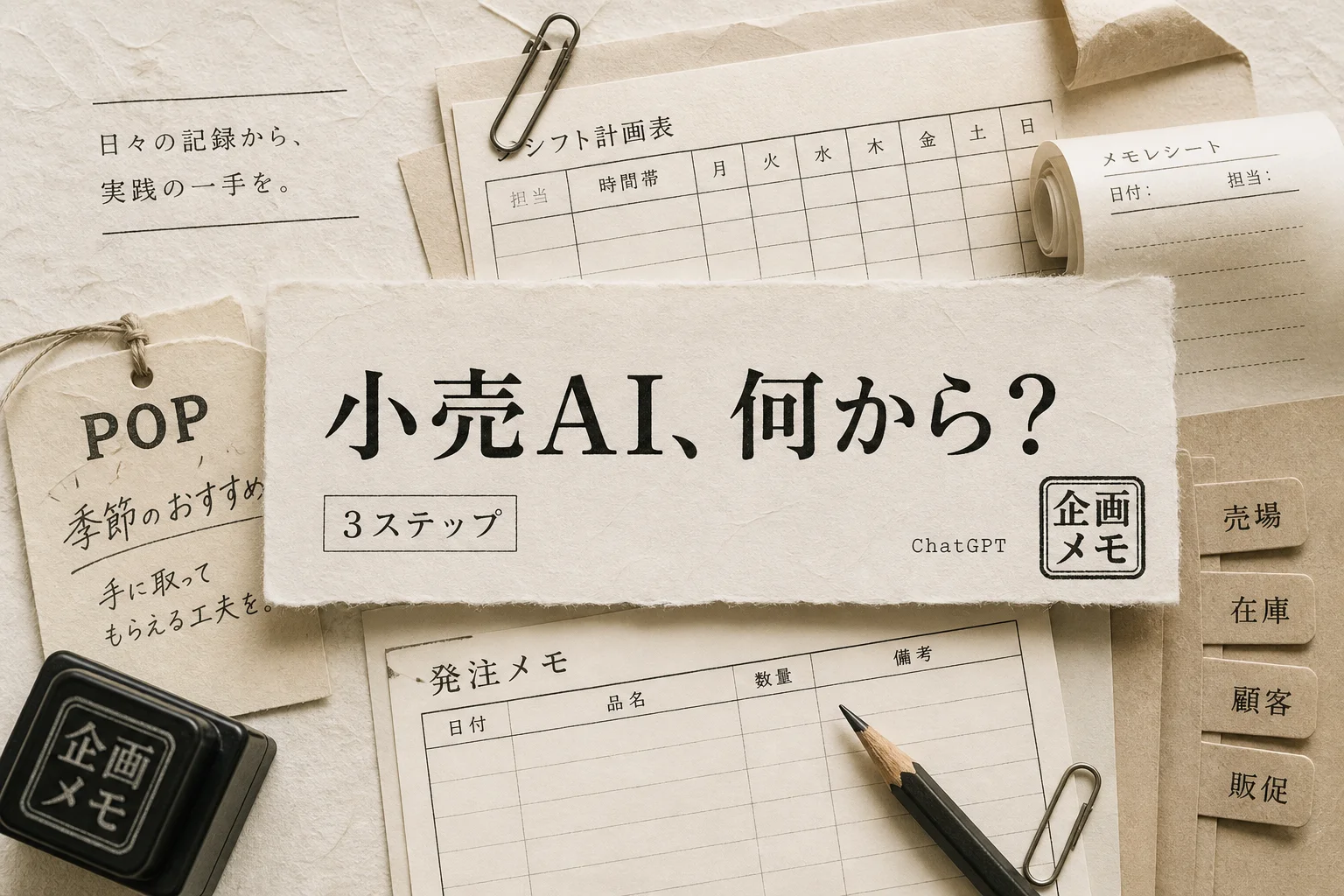 小売のAI導入は月1万円以下で始まる。最初に触るべき3つと使い方 (2026年版)