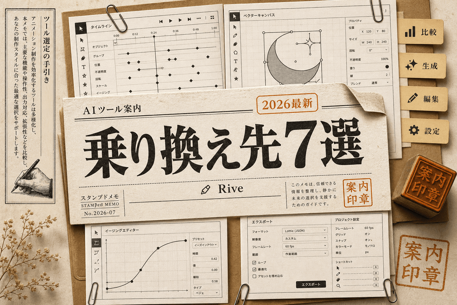 Rive 代替ツール7選 — 無料・日本語・OSSで選ぶ乗り換え先(2026年版)