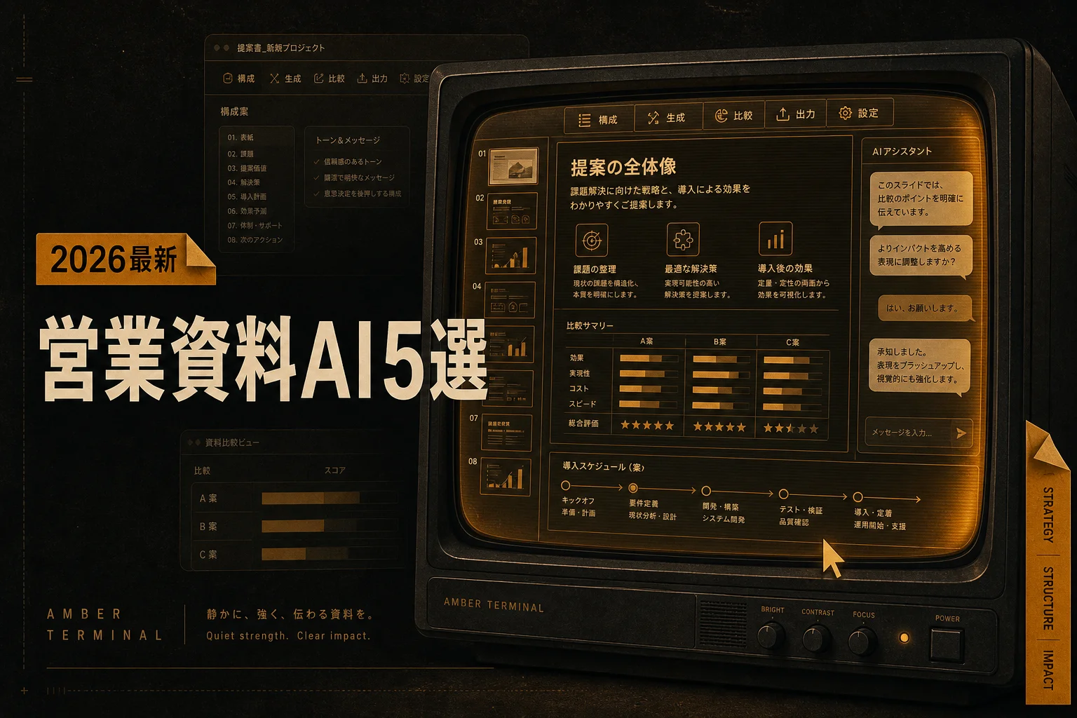 営業マンの提案資料作りAIベスト5、月3,000円以下で始める選び方 (2026年版)