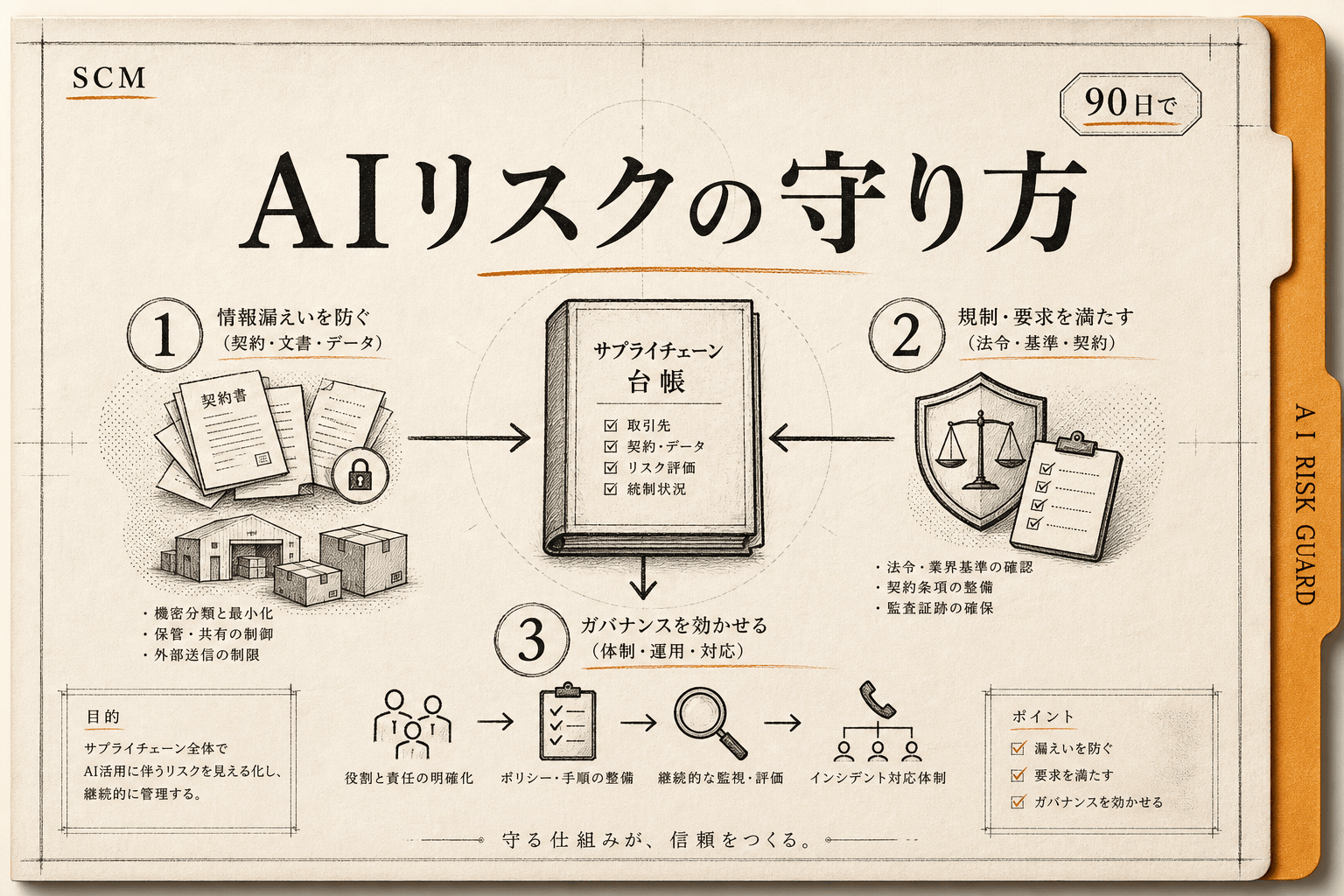 SCMのAIリスク総点検 情報漏洩・規制・社内ガバナンスの守り方 (2026年版)