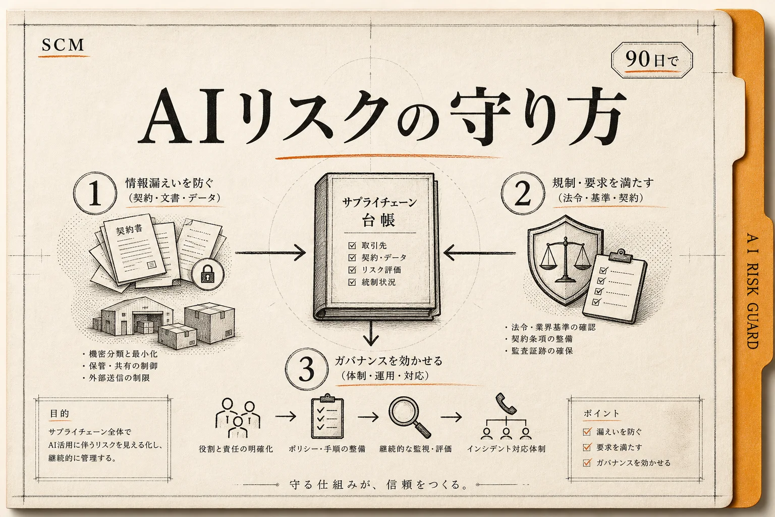 SCMのAIリスク総点検 情報漏洩・規制・社内ガバナンスの守り方 (2026年版)