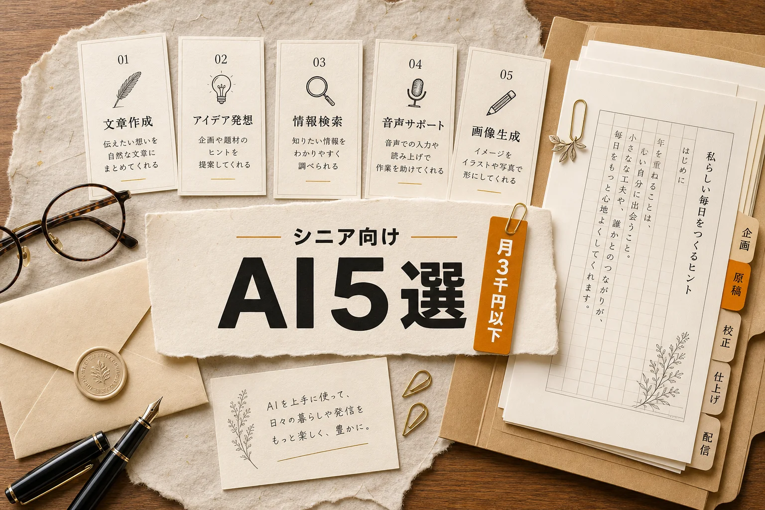 シニア世代のメルマガ作成AI 5選 月3,000円以下で選ぶ基準 (2026年版)
