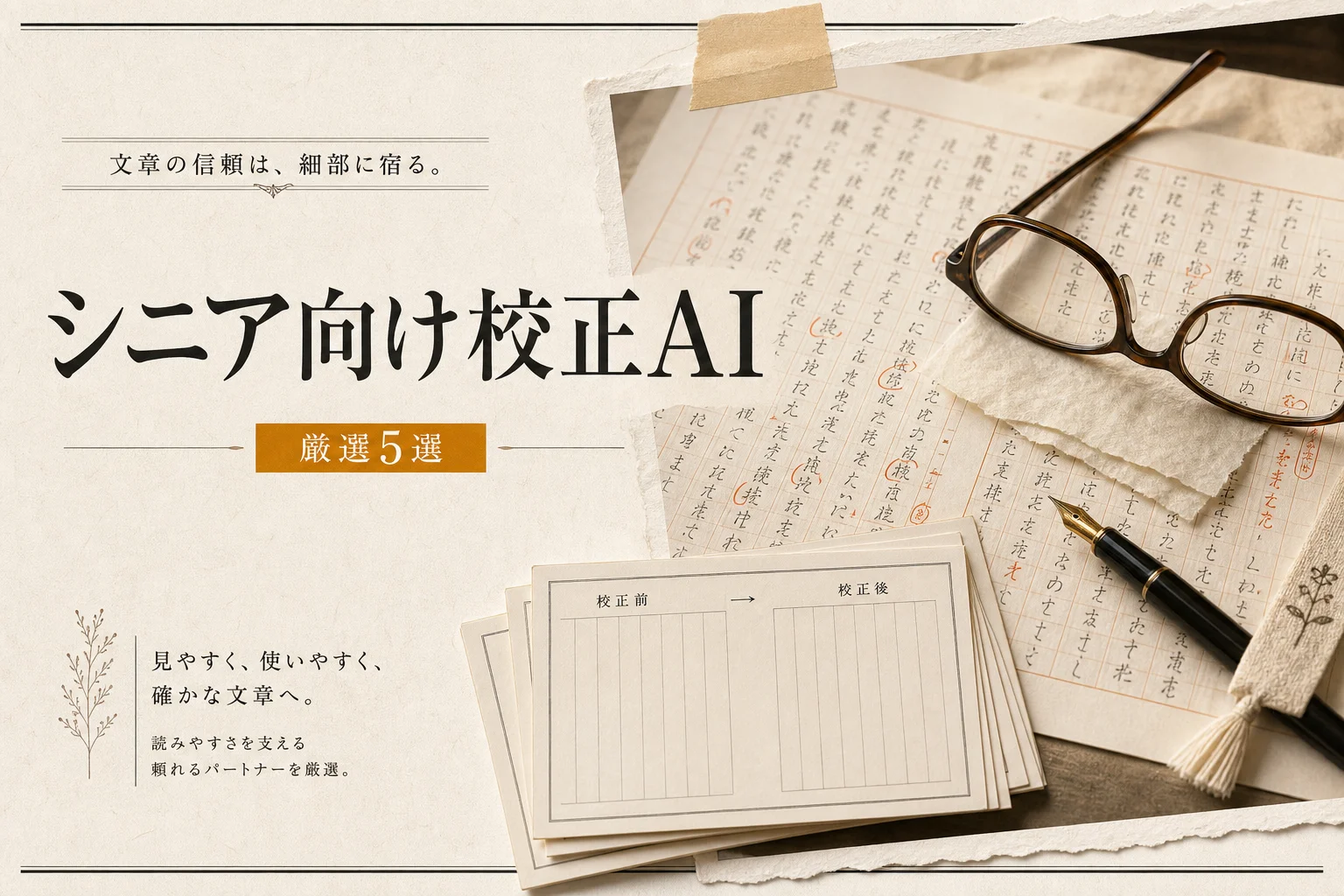 シニア向け校正AI 5選 月3,000円以下で始める選び方（2026年版）