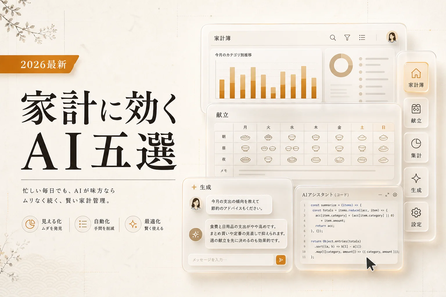 主婦・主夫向けコーディングAI 5選 月3,000円以下で始める選び方 (2026年版)