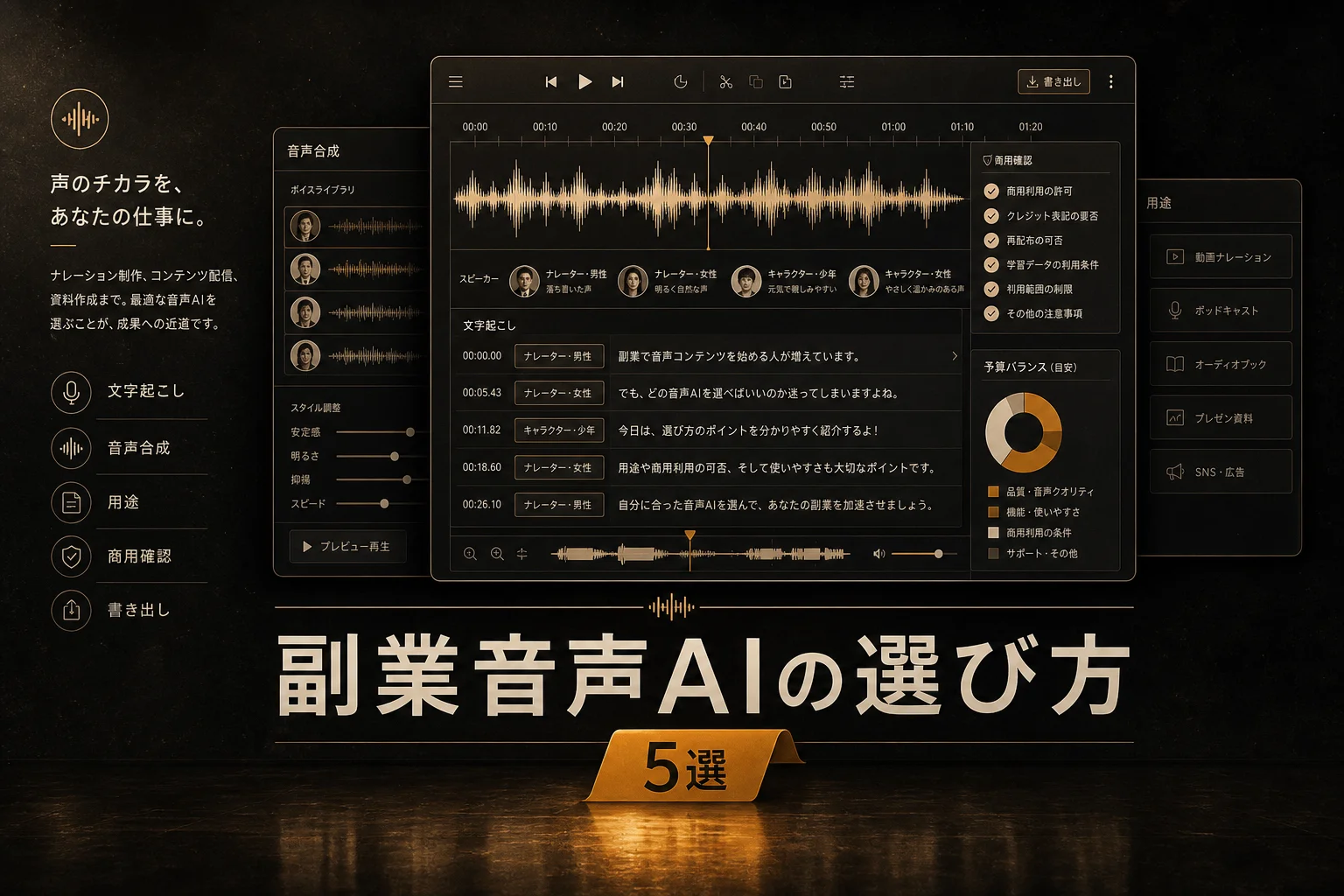 副業会社員向け 音声AI 5選と月3,000円以下の始め方 (2026年版)