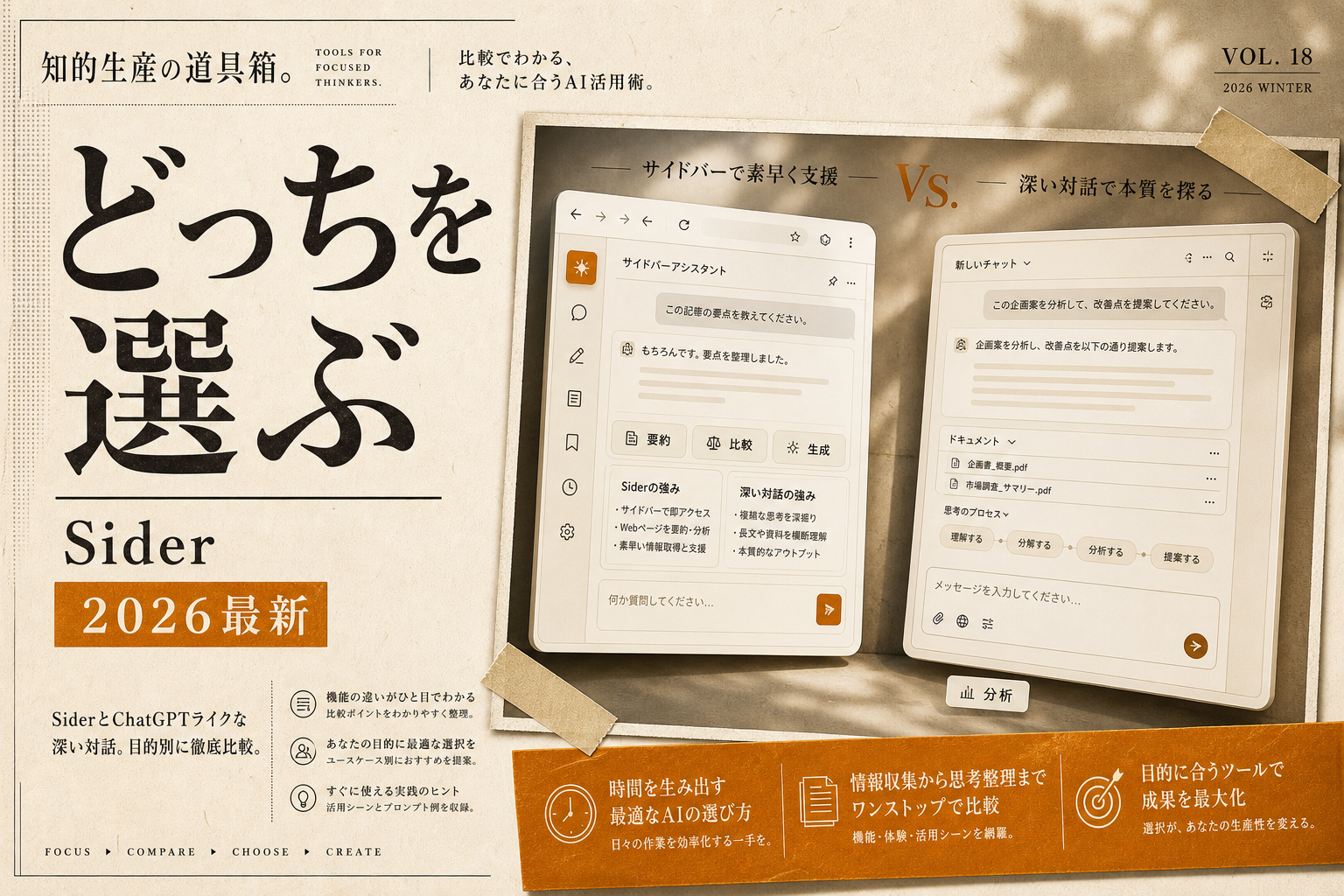 SiderとChatGPTを比較｜性能・コスト・使い分けの正解（2026年版）