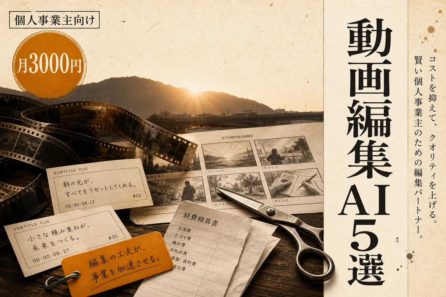 個人事業主向け動画編集AIベスト5と月3,000円の使い分け (2026年版)