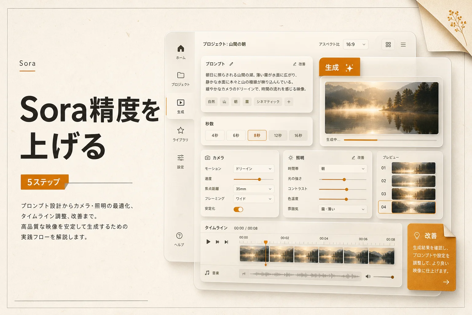 Sora の精度が低いと感じたら見直す設定とプロンプト改善5ステップ