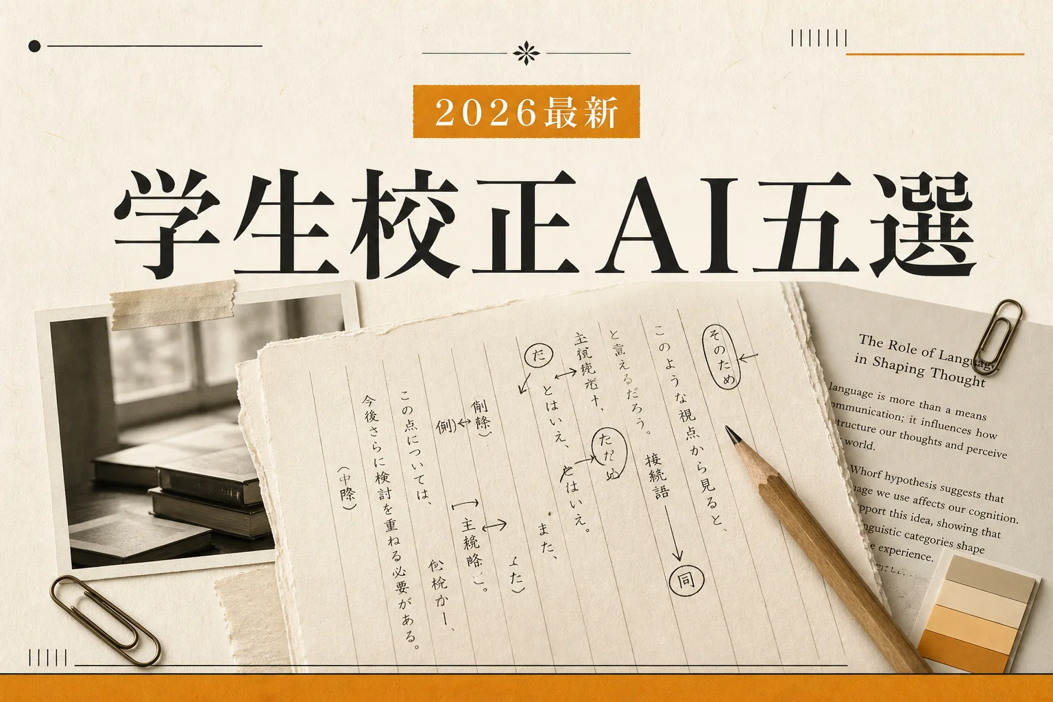 学生の校正・添削AI ベスト5、月3,000円以下で選ぶ (2026年版)