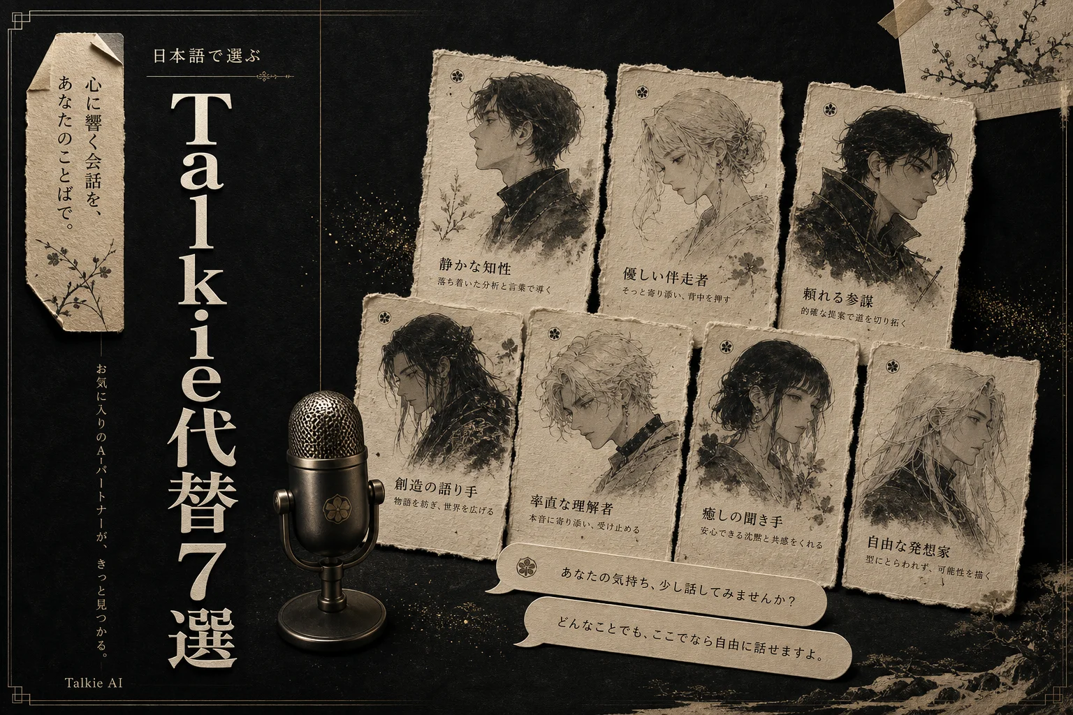 Talkie AI 代替アプリ7選、無料・日本語対応で選ぶAIキャラチャット (2026年版)