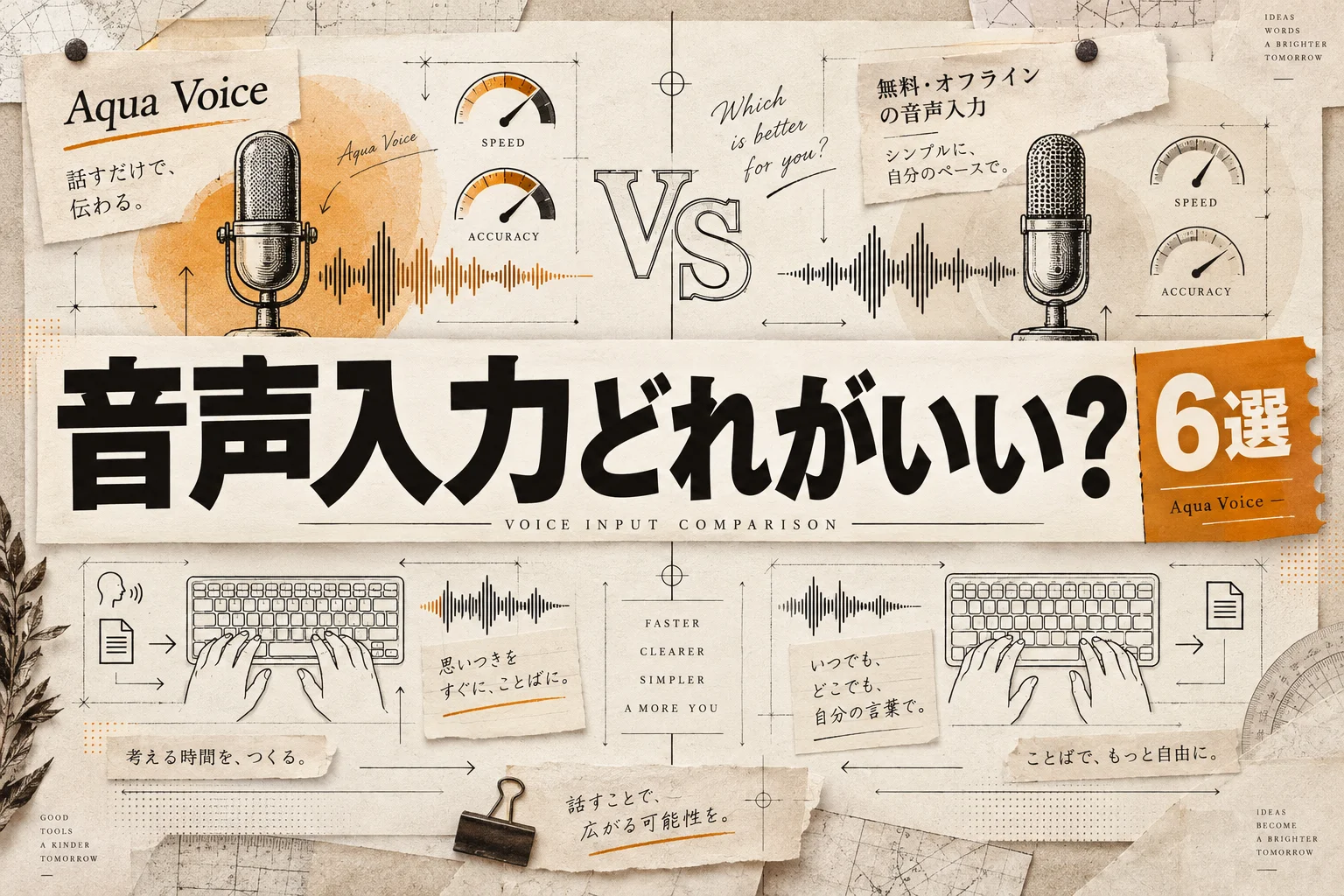 音声入力アプリおすすめ6選｜PCで一番使えるのはAqua Voice、無料・オフライン派の正解も (2026年版)