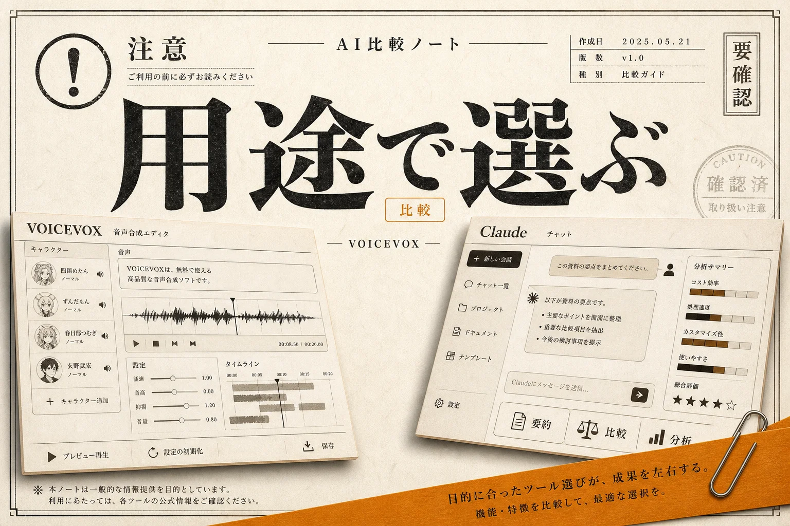 VOICEVOXとClaudeの違いを性能とコストで比較（2026年版）