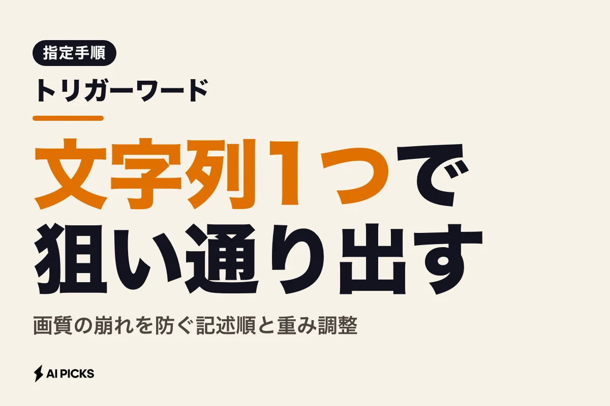 トリガーワードとは？LoRAや画像生成AIで狙い通りの出力を引き出す指定方法と3つの注意点