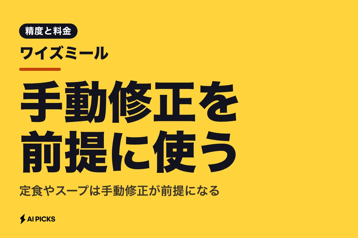 ワイズミールは写真1枚でカロリー記録できるか？AI認識精度と料金の実態 (2026年版)