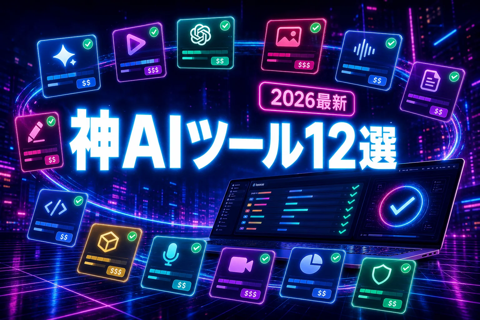 仕事が加速する神AIツール12選｜無料枠と料金で選ぶ2026年版