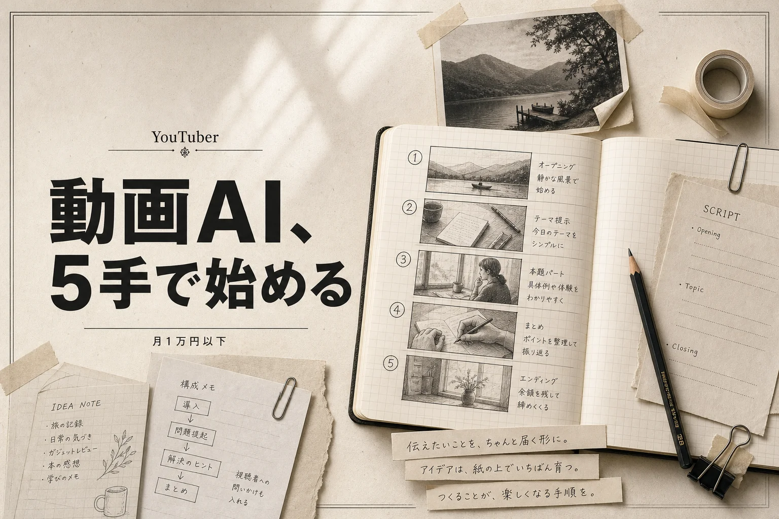 YouTuberが最初に触るAI入門ガイド 月1万円以下で始める5ステップ