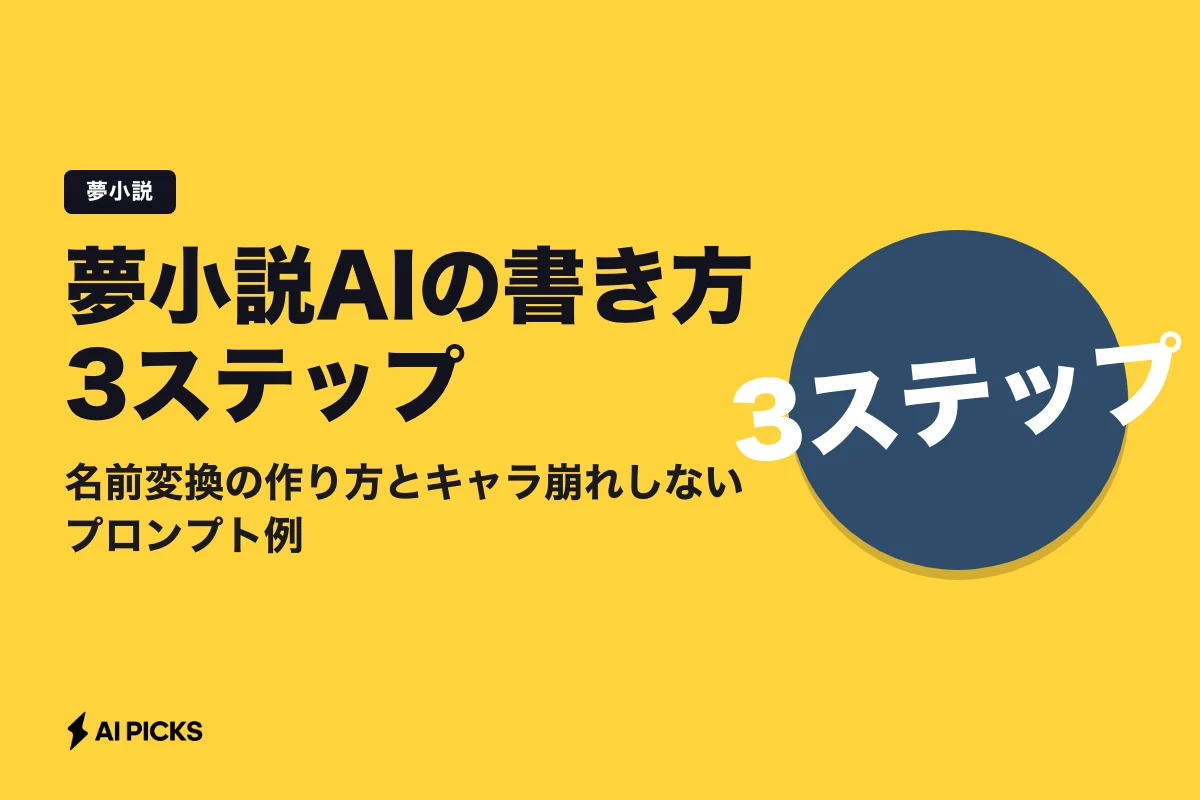 夢小説AIの書き方3ステップ｜名前変換の作り方とキャラ崩れしないプロンプト例