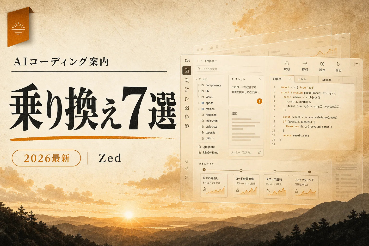 Zed AIの代替7選 — 無料・日本語・オープンソースで選ぶ乗り換え先 (2026年版)