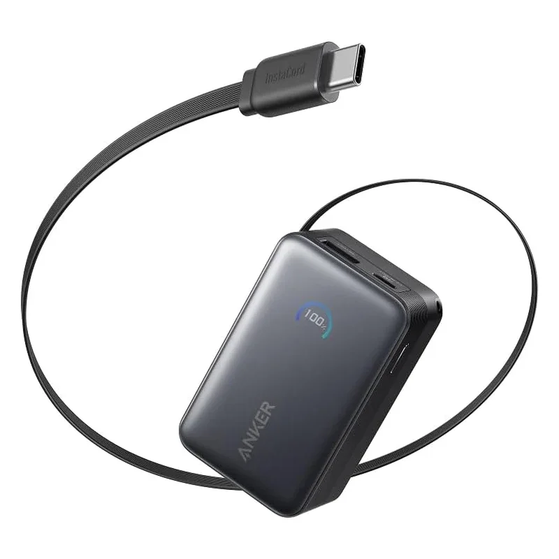 Anker Nano Power Bank (10000mAh, 45W, 巻取り式 USB-Cケーブル)