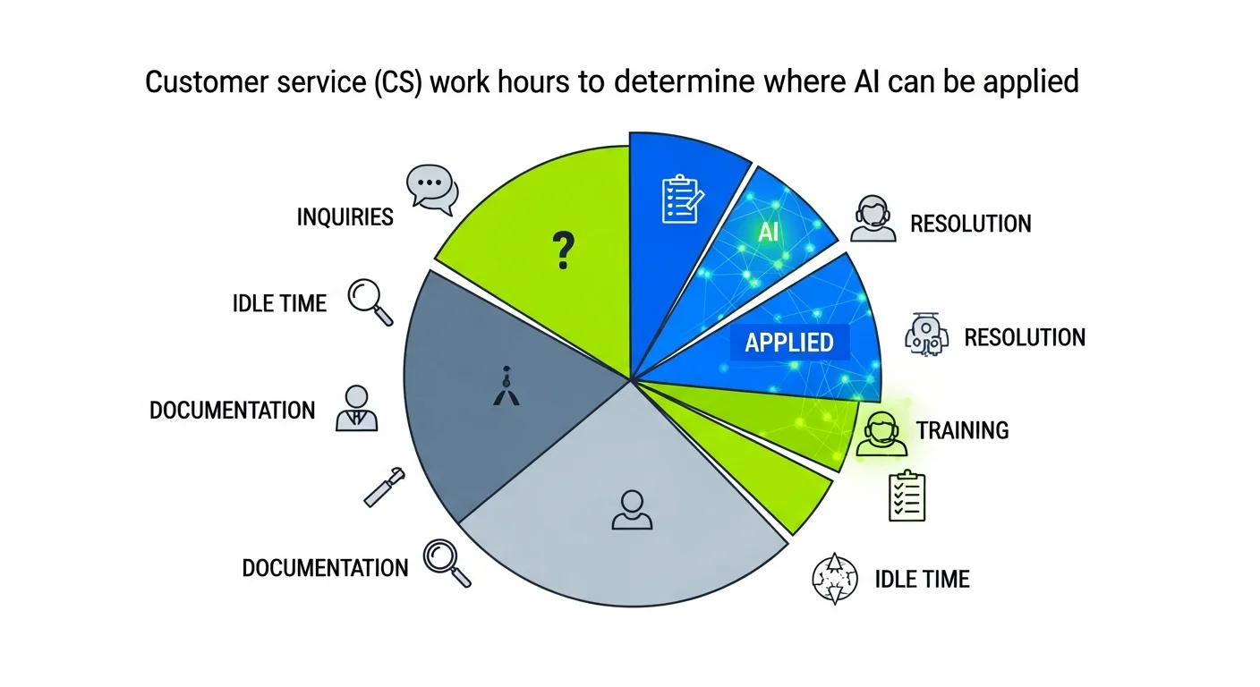 CSの業務時間を分解して、どこにAIを効かせるか決める
