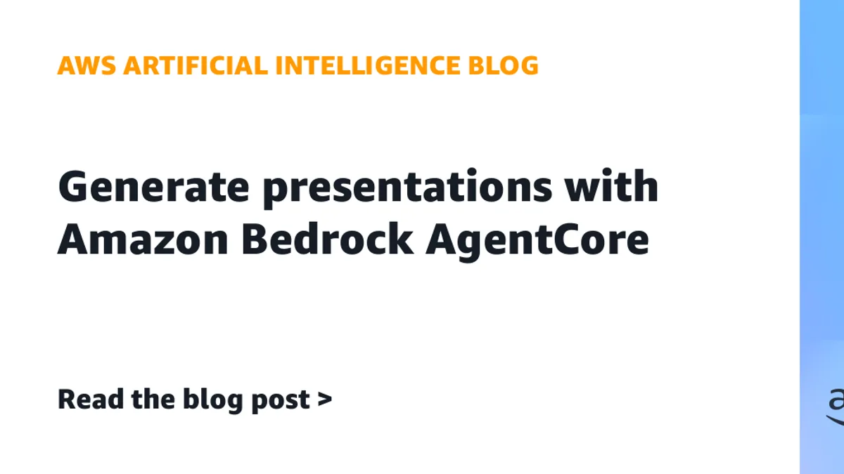 Amazon Bedrock、資料作成エージェントを構築 社内文書から90秒未満でスライド生成