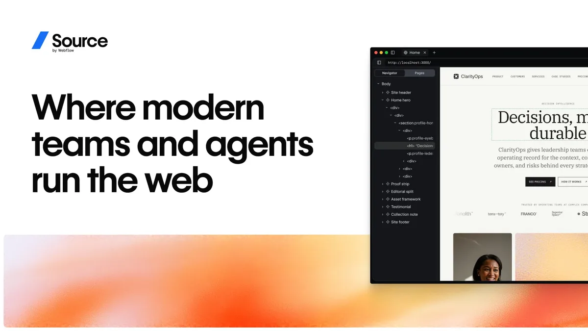 Webflow、新基盤「Source by Webflow」を公開 AIが自律してWeb改善を提案