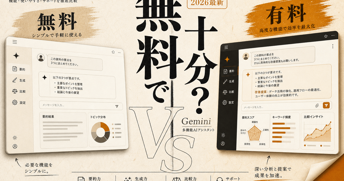 ジミニー（Gemini）を無料でどこまで使える？できることと制限（2026