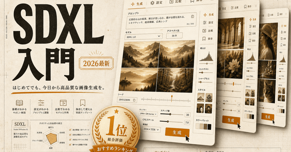 SDXLとは？無料で高画質画像を作る使い方と始め方 (2026年版)｜AI