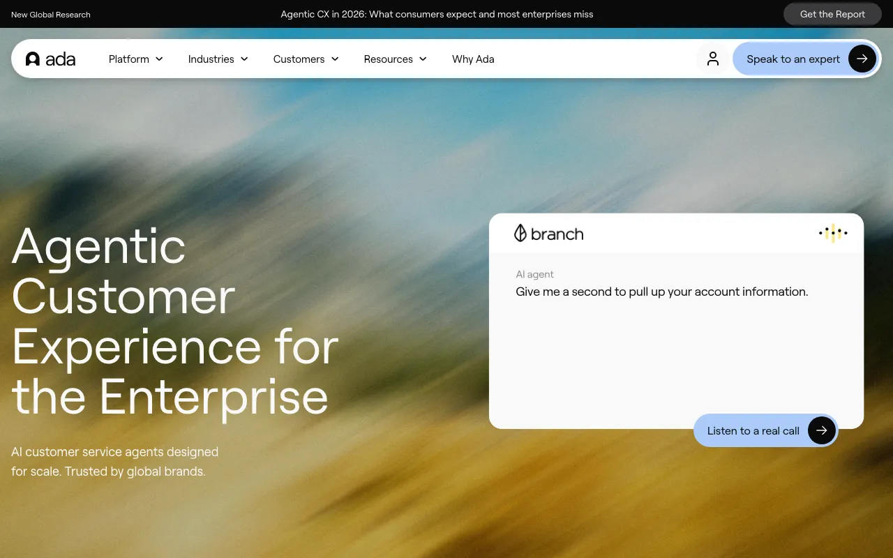 Adaの公式サイトプレビュー