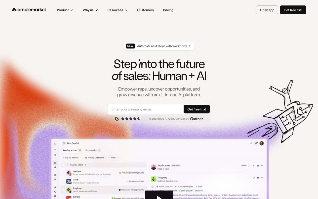 Amplemarketの公式トップページ