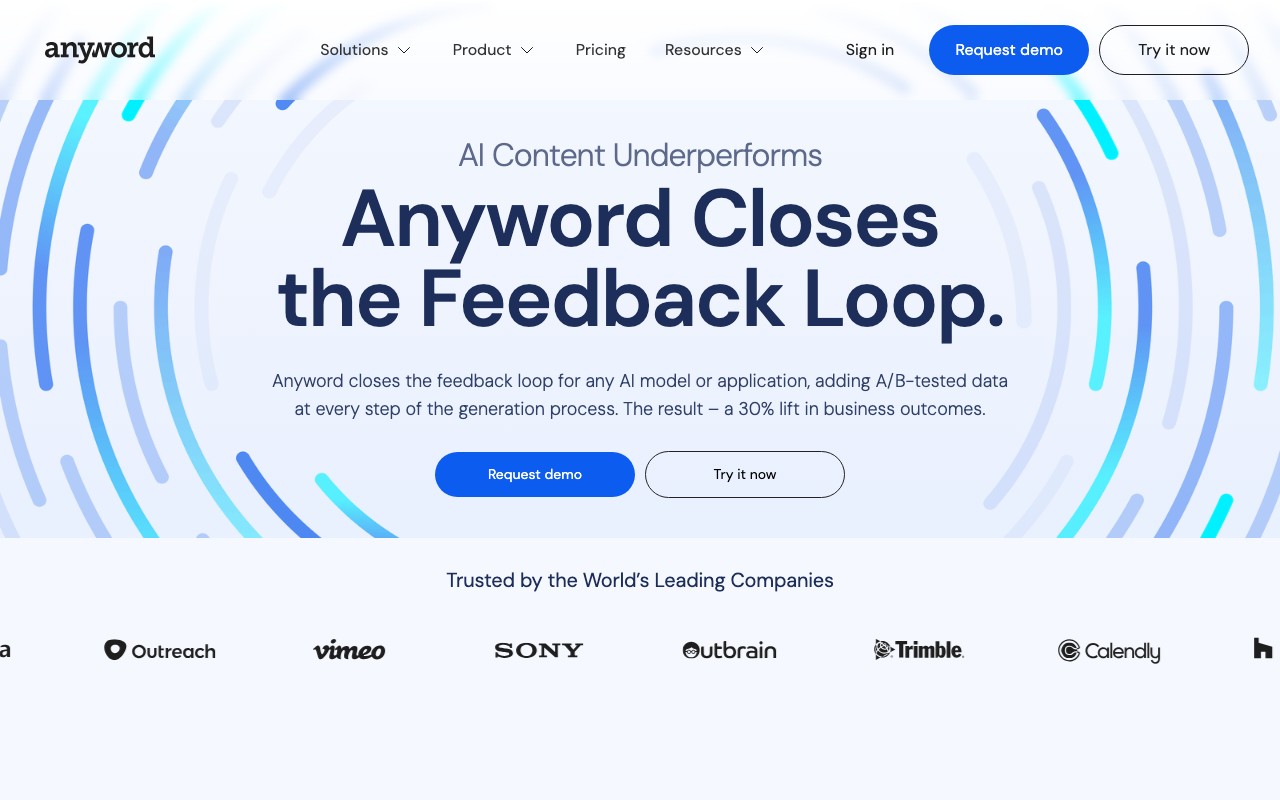 Anywordの公式トップページ