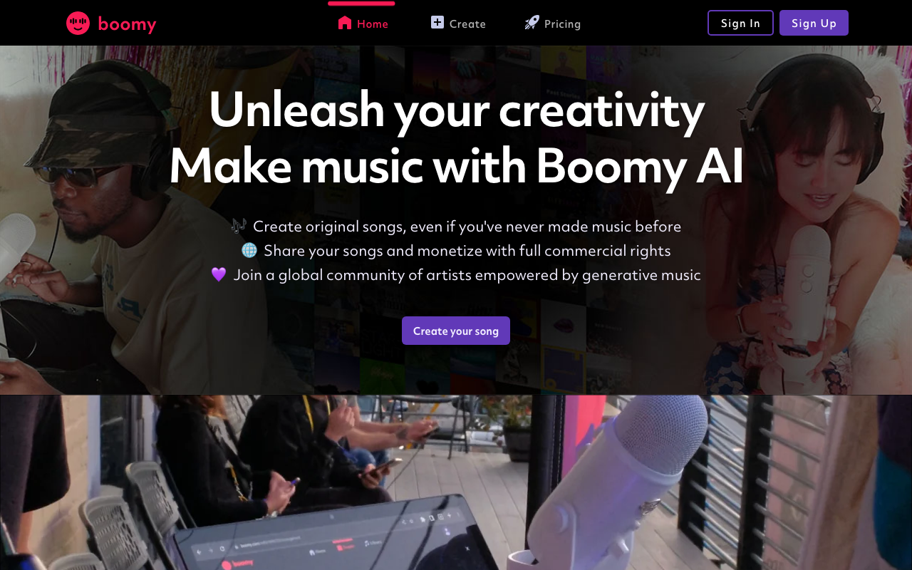 Boomyの公式トップページ