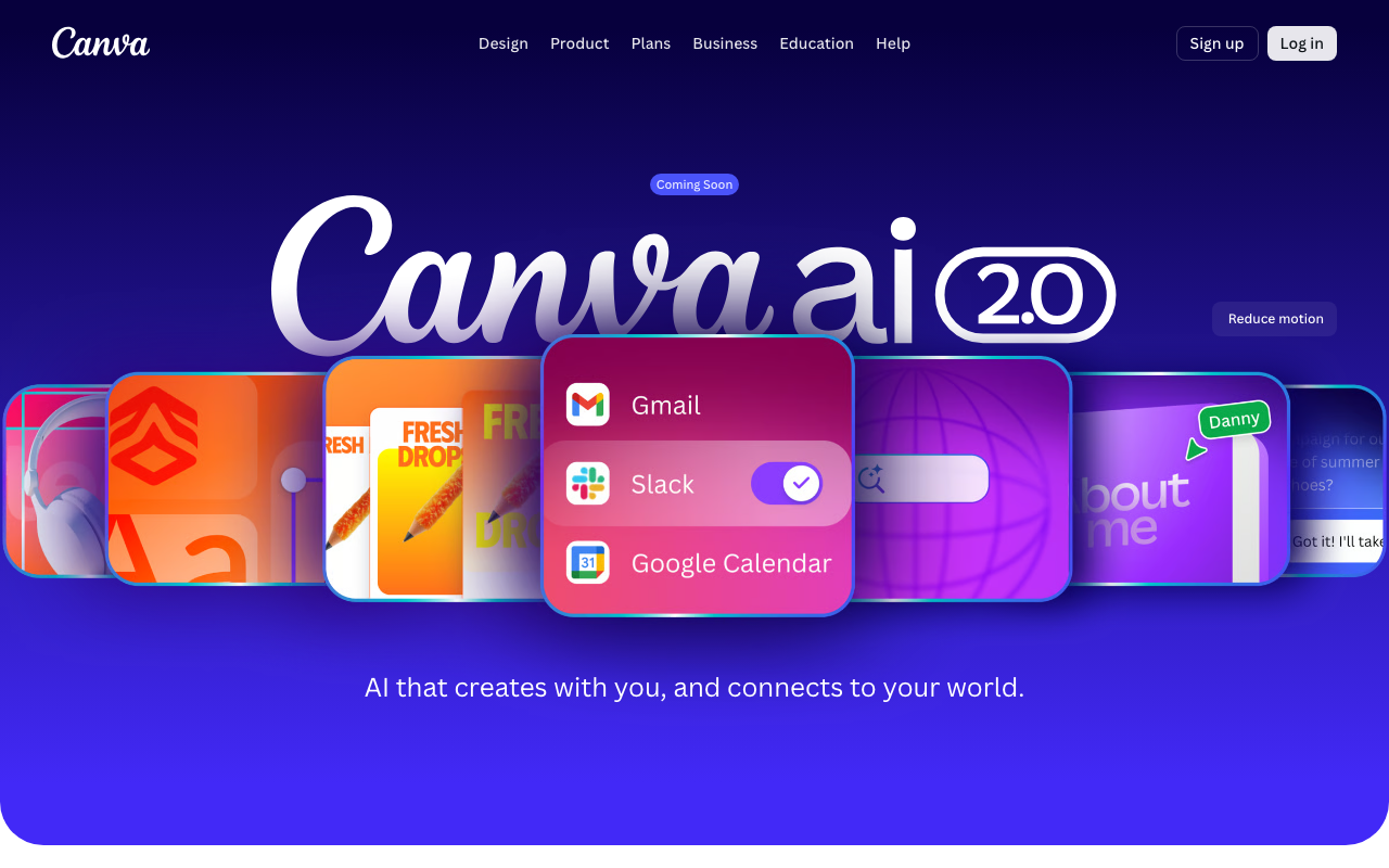 Canva AI（Magic Studio）の公式トップページ