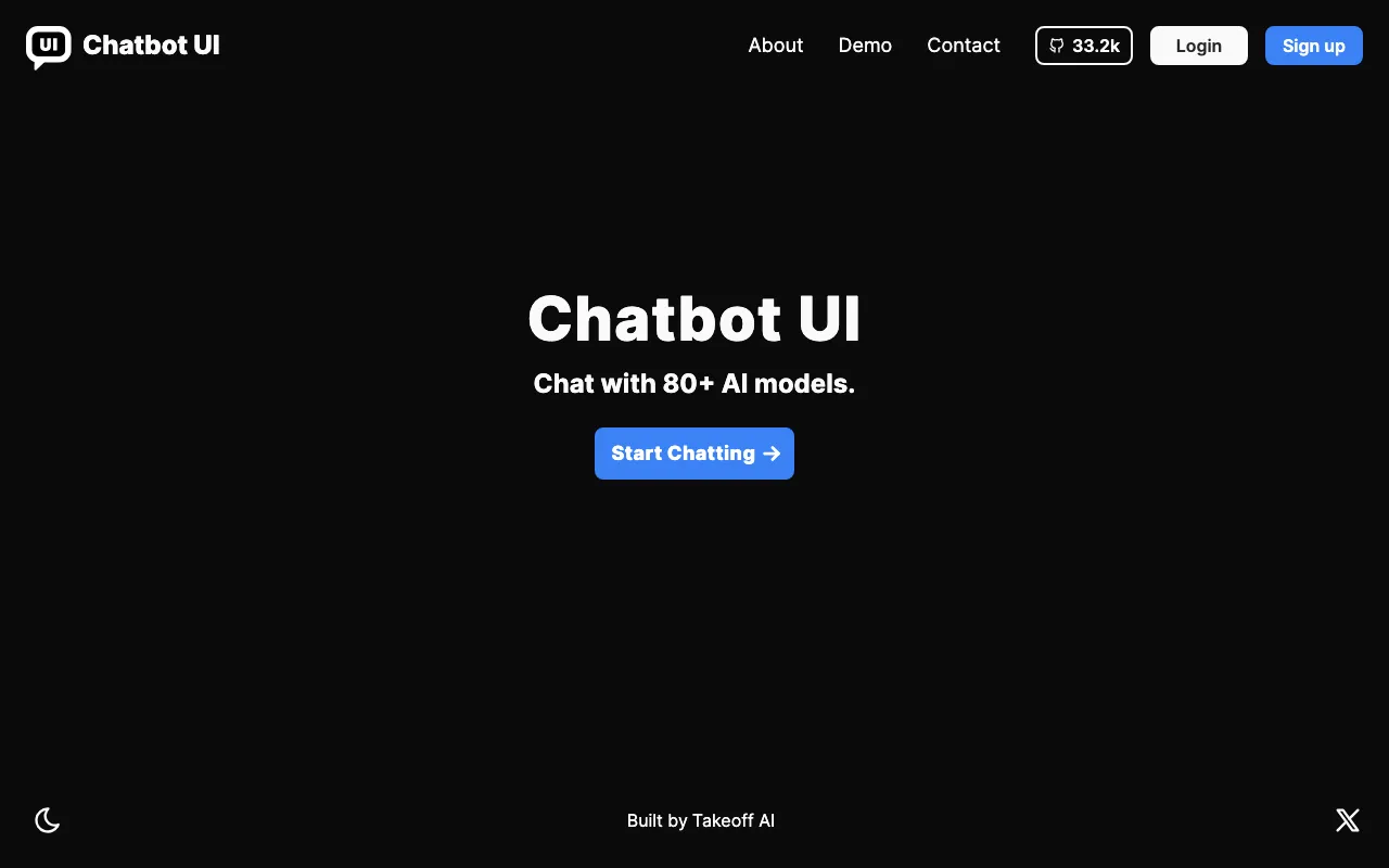 Chatbot UIの公式サイトプレビュー