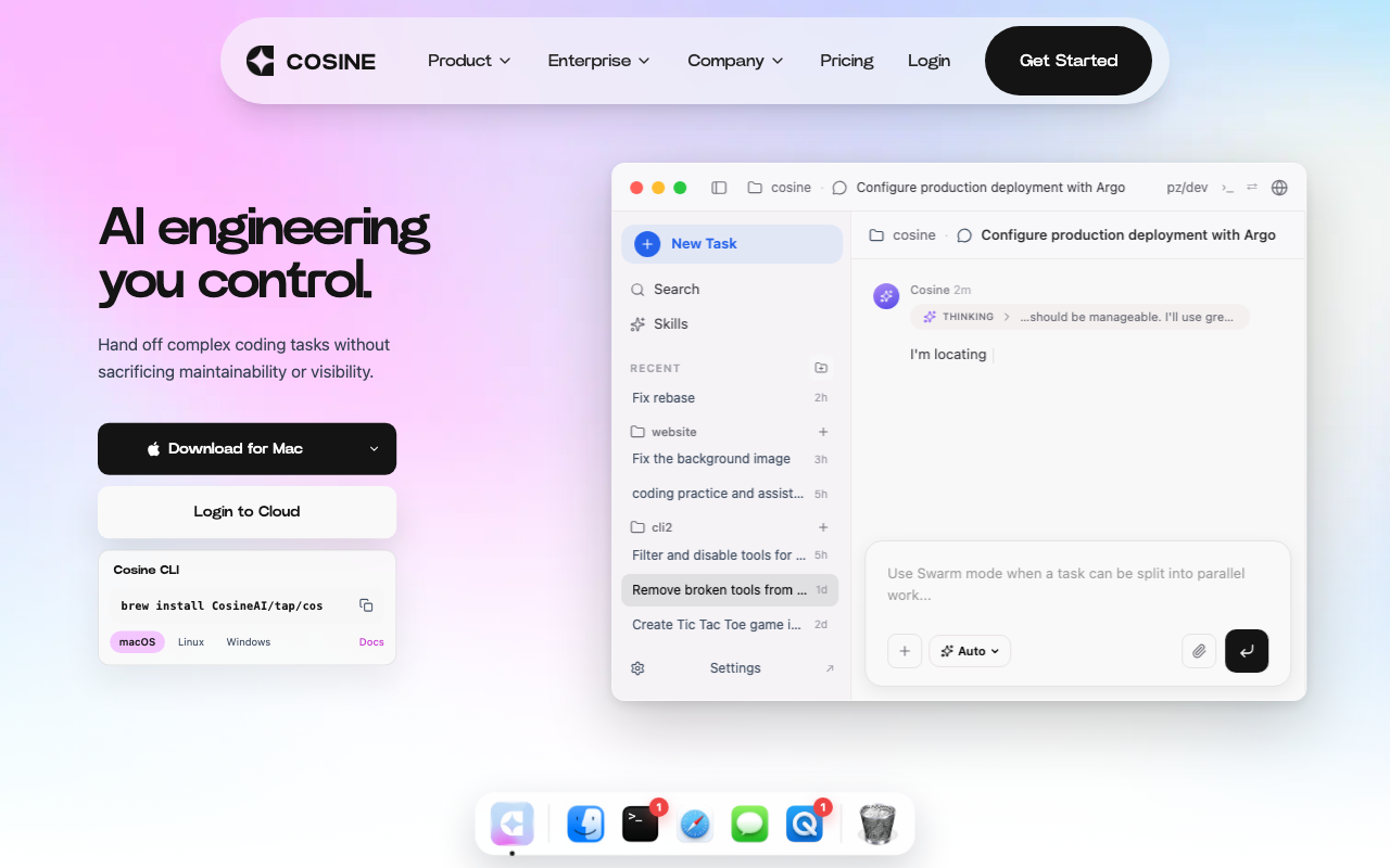 Genie AI (Cosine)の公式トップページ